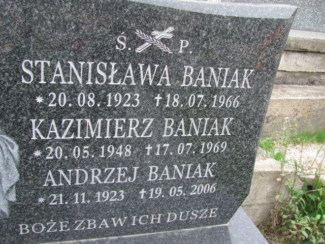 Stanisława Baniak 1923 Jastrzębia Tarnowska - Grobonet - Wyszukiwarka osób pochowanych